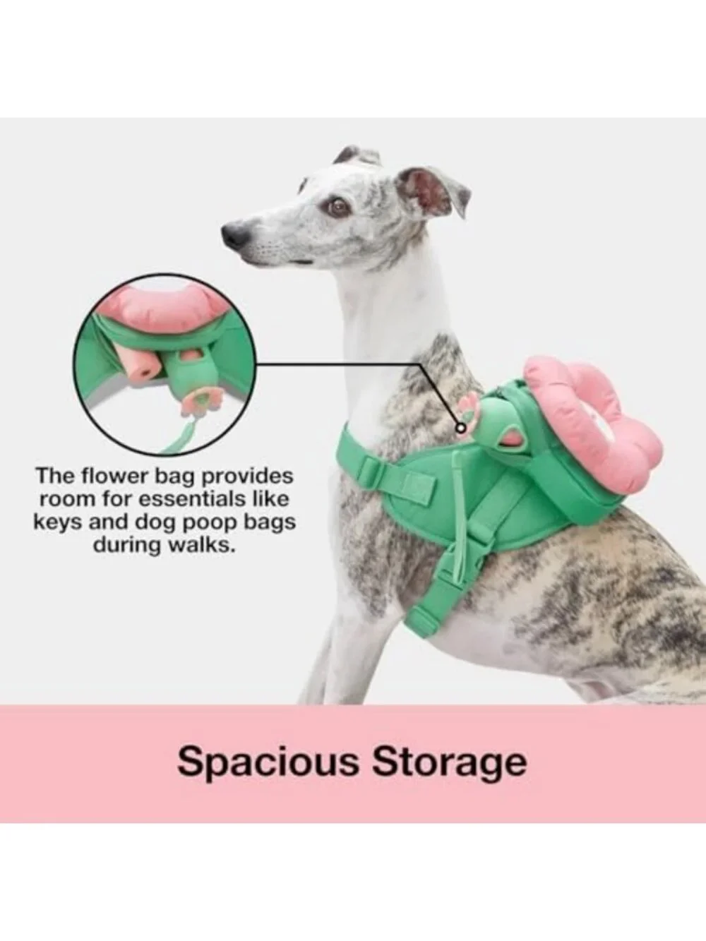 Floral Dog Harness Set with Leash & Collar - No Pull Vest for Small Dogs